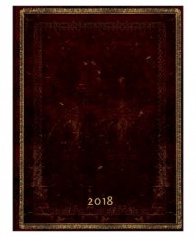 Paperblanks 2018 Black Moroccan Diary Horizontal, Ultra, Lined/ 42709