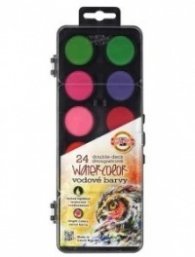 Комплект водни бои 30 мм., 24 цвята /черна кутия/
