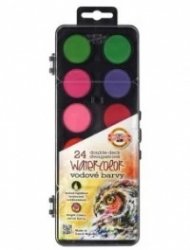 Комплект водни бои 30 мм., 24 цвята /черна кутия/