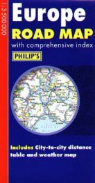 Europe Road Map with Comprehensive Index