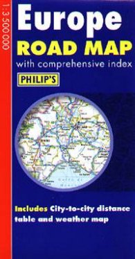 Europe Road Map with Comprehensive Index