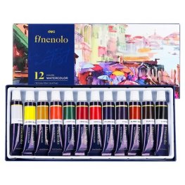 Акварелни бои Deli Finenolo EC19-12, 12 цвята, 12 мл, в тубички