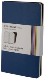 Бележник Moleskine Volant Notebook Ruled, Blue Large: Set of 2 [8602]