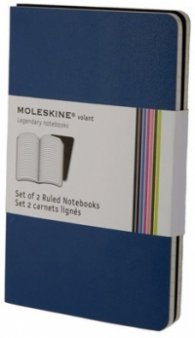 Бележник Moleskine Volant Notebook Ruled, Blue Large: Set of 2 [8602]