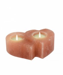Свещник от хималайска сол - Две сърца