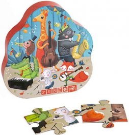 EU68217030 Тактилен пъзел 20 части - Животински джаз