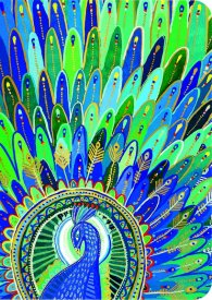 Тетрадка мини - Кралски паун CARTES D'ART