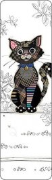 Книгоразделител - черно коте с шарки KIUB
