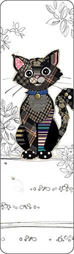 Книгоразделител - черно коте с шарки KIUB