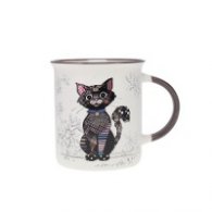 Порцеланова чаша с дръжка - Черно коте KIUB