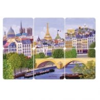 Комплект от 6 квадратни подложки за чаши - Сена CARTES D'ART