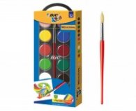 Акварелни бои BIC 12 цвята + четка