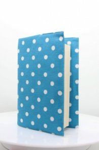 Текстилна подвързия за книга - Сини точки