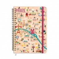 Бележник със спирала - Карта на Париж CARTES D'ART