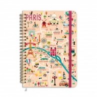 Бележник със спирала - Карта на Париж CARTES D'ART