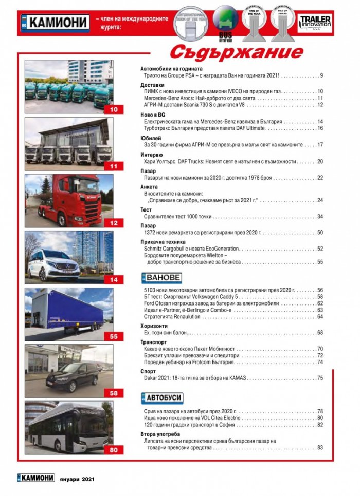КАМИОНИ – бр.1/2021