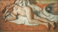 Baigneuse allongee sur le sol / Degas