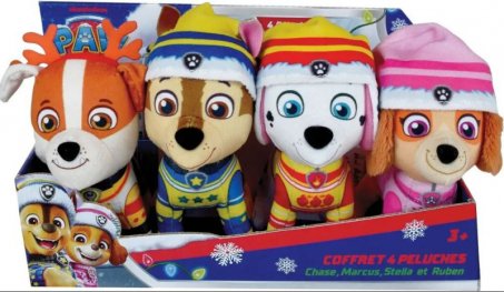 Комплект от 4 плюшени играчки Пес Патрул