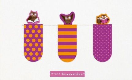 Магнитен книгоразделител мини -  Четящ бухал