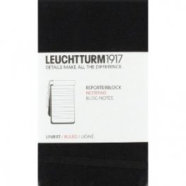 Бележник Leuchtturm 1917 Pocket Reporterblock Liniert [Ruled], Hardcover, Black/ 327 986