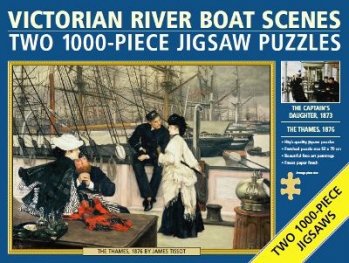 Victorian River Boat Scenes (two 1000- piece jigsaw puzzles)