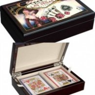 Карти за игра Modiano Las Vegas в дървена кутия 8604279
