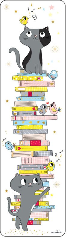 Книгоразделител - Котки и книги CARTES D'ART