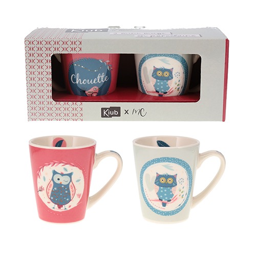 Комплект от две мини чаши за кафе - бухалчета KIUB